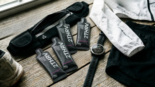 2THRV endurance fuel laid out on a weathered bench before a race