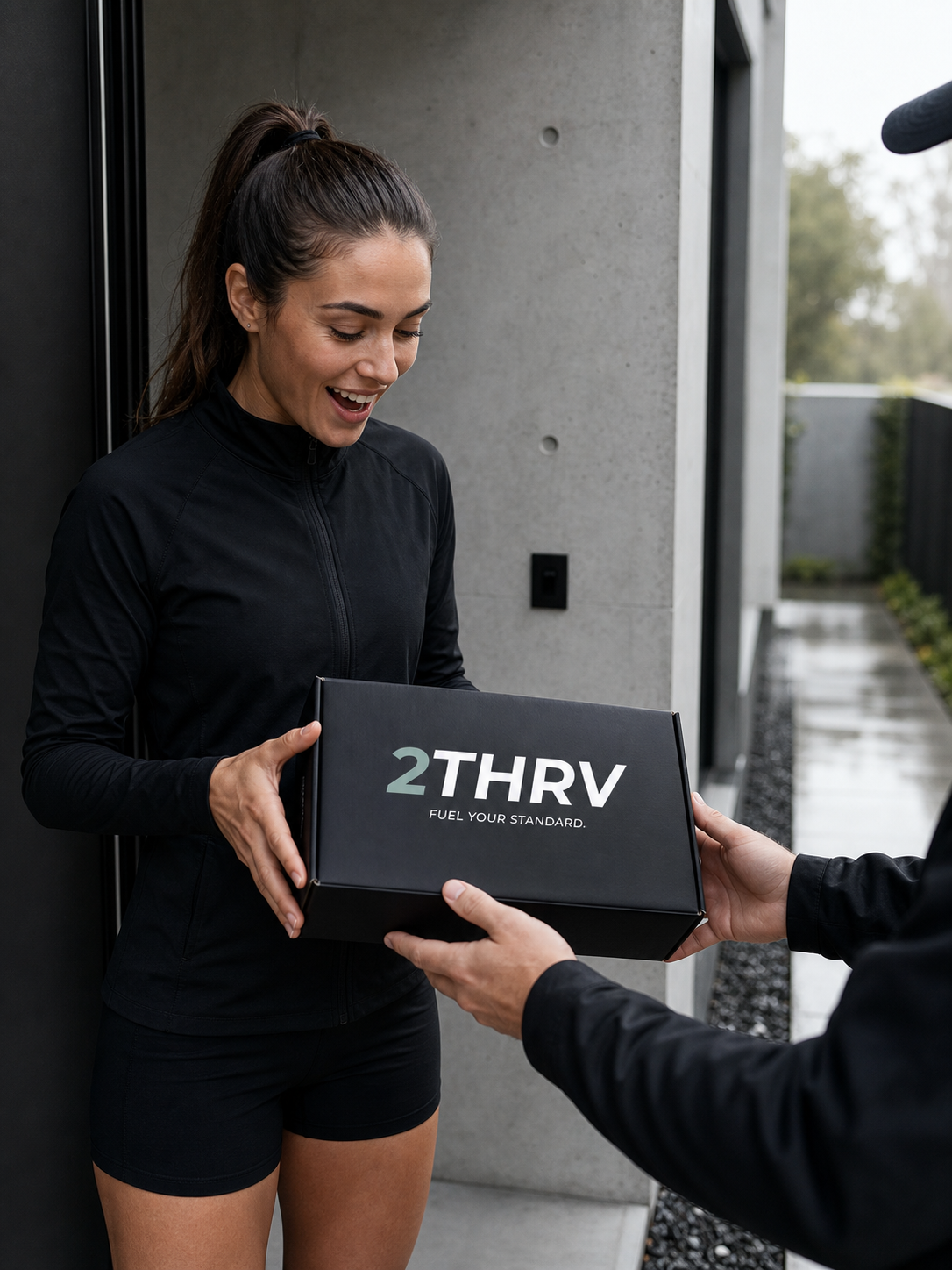 A full box of 2THRV whole-food endurance gels